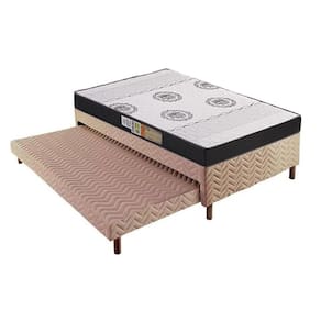 Cama Box c/Auxiliar Solteiro: Colchão Espuma Polar D28/EP Orthoface + Base CRC Rústico Bege(88x188)