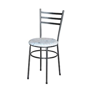 Cadeira Para Mesa Epoxi Preta Craqueada Assento Floral Cor:floral Areia