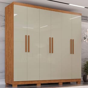 Guarda Roupa Casal 6 Portas Sevilha Prime Imop Móveis Cinamomo Com Off White