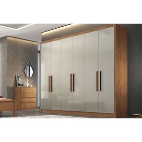 Guarda Roupa Casal 6 Portas e 6 Gavetas Rizon/Linea Freijo Cumaru c/ Fendi - Novo Horizonte