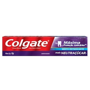 Creme Dental Colgate Máxima Proteção Anticáries mais Neutraçúcar 70g