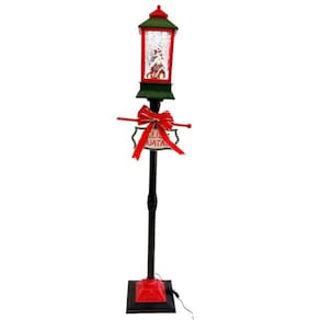 Poste Animado C/Som E Neve Cenario Natal 1,5m Colorido 56958