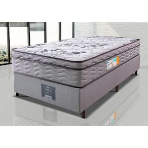 Cama Box Solteiro Colchão Ortopédico + Box 88x188x67 One Face Espuma D45 Cinza