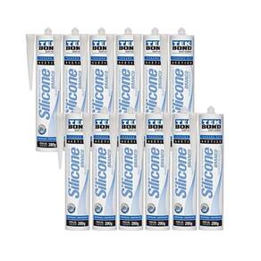 Kit 12 Silicone Adesivo Acético Multiuso Branco 280G Tekbond