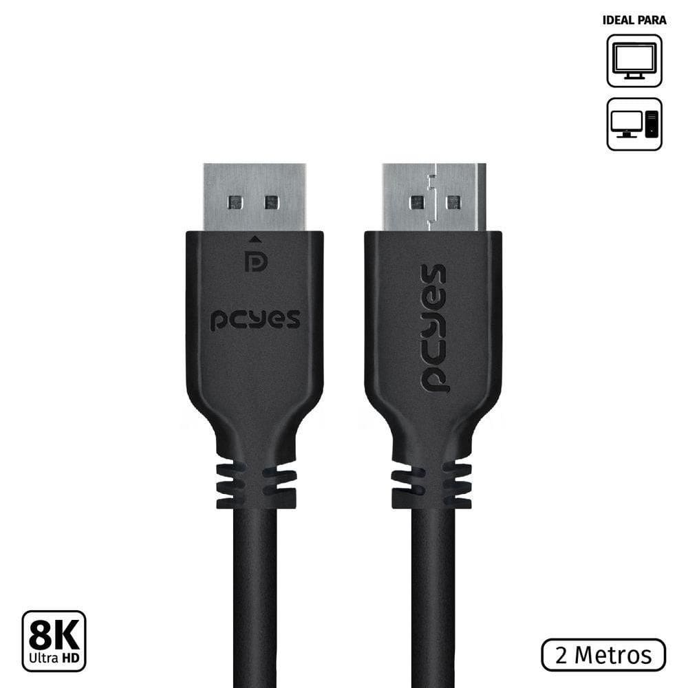 Cabo Displayport Macho Para Displayport Macho 2 Metros V1.2 - Pdpm-2