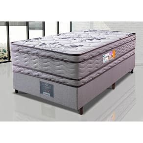 Cama Box Solteiro Colchão Ortopédico + Box 88x188x71 Double Face Espuma D45 Cinza