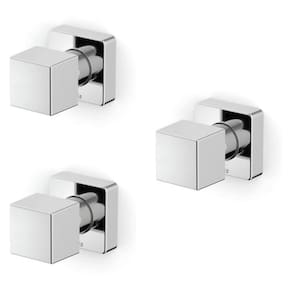 Kit 3 Acabamentos de Registro Base Reforma 1/2, 3/4, 1 Singles One Square Roca Cromado