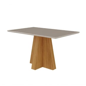Conjunto Sala De Jantar 130x80 Tampo Mdf/vidro 4 Cadeiras Clarice Cimol Nature/offwhite/joli
