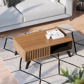 Mesa De Centro Retangular 1 Nicho Jeri Noce Milano Preto Fosco Noce Milano Preto Fosco