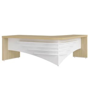 Mesa Diretor Em L Lado Direito 200x180cm Corp A06 Carvalho/branco - Mpozenato