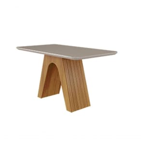Conjunto Sala De Jantar Helena 210x100 Tampo Mdf/vidro 8 Cadeiras Nature/offwhite/joli