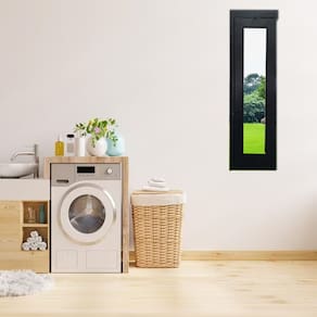 Janela Vitrô Capelinha de Alumínio 120x50 cm Linha Veneza Preto