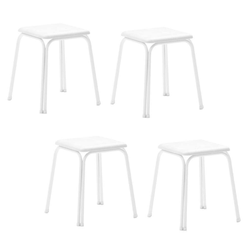 Conjunto 4 Banquetas Napa 1748 Carraro - Branco Branco