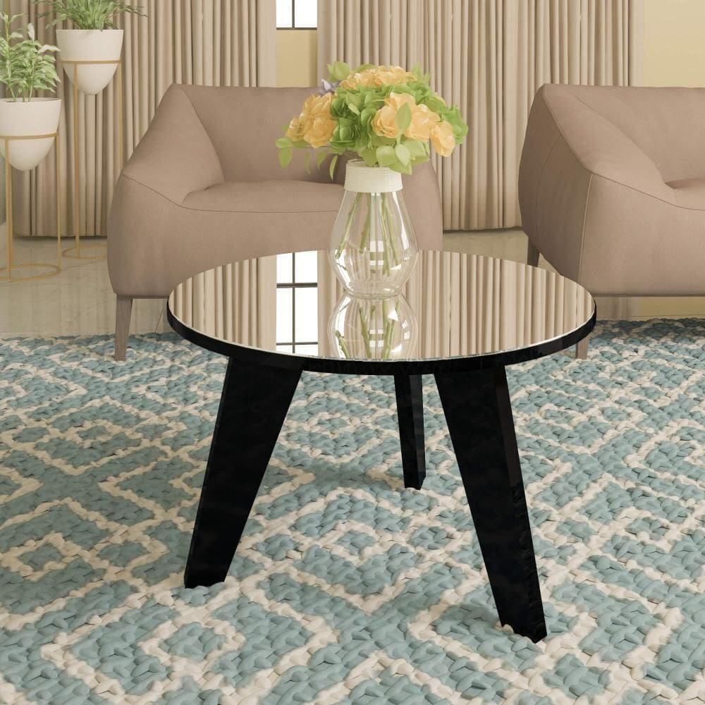 Mesa De Centro Espanha Com Espelho Preto Artely Preto