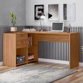 Mesa De Escritório 2 Gavetas Xangai Notável Freijó