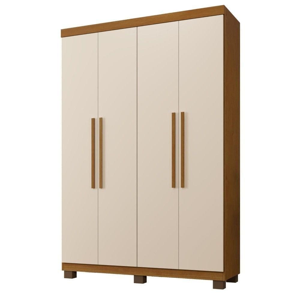 Guarda Roupa Milão 4 Portas 3 Gavetas Em Mdp Benetil Móveis Cinamomo Com Off White