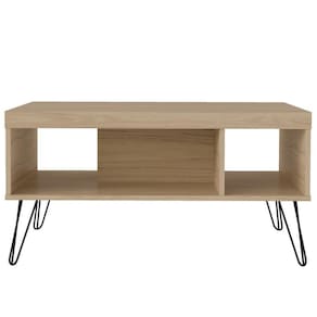 Mesa De Centro Com Pés Metálicos 91x59cm Liberty Carvalho Artely Carvalho