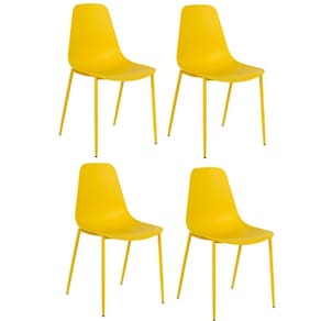 Kit 4 Cadeiras Miami Com Assento Em Polipropileno Fratini Amarelo