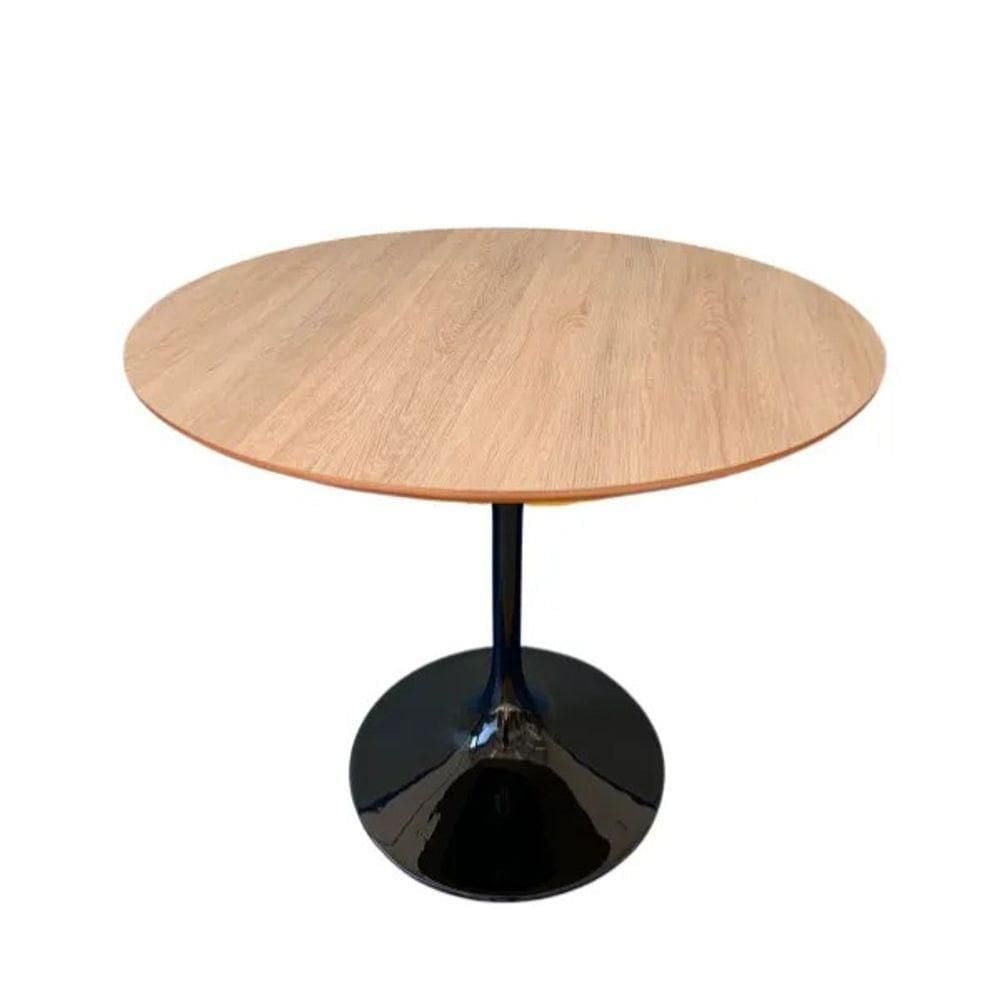 Mesa De Jantar Tulipa Saarinen Redonda 80 Cm Tampo Jade Cores Preto