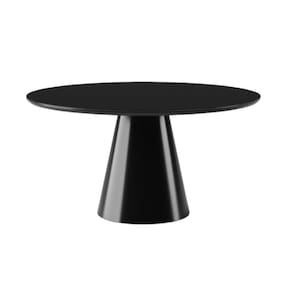 Mesa De Jantar Cone Redonda 110 Cm Laqueada Cores Preto