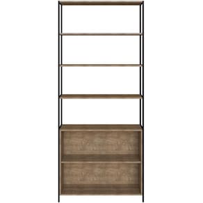Estante Industrial Steel Quadra Artesano 90 Cm (largura) Mdp Vermont Estrutura Aço Preto 2 Portas