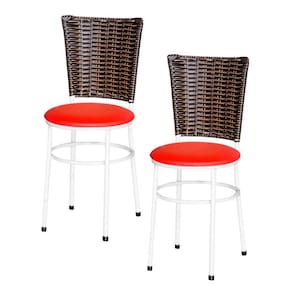 2 Cadeiras Para Mesa Branca Hawai Avelã Cor:vermelho