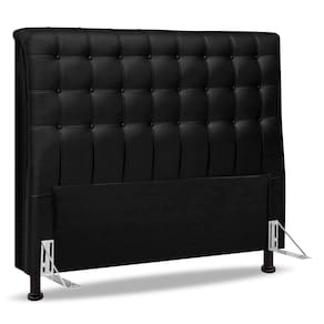 Cabeceira Cama Box Casal Queen Size Ciara 160cm Botonê Com Frame Suede Preto - Abmaza