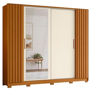 Guarda Roupa Casal 4 Portas 4 Espelhos Jacarandá Flex Cinamomo Off White Albatroz