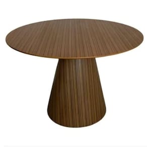 Mesa De Jantar Cone Redonda 130 Cm Base Madeira Pau Ferro