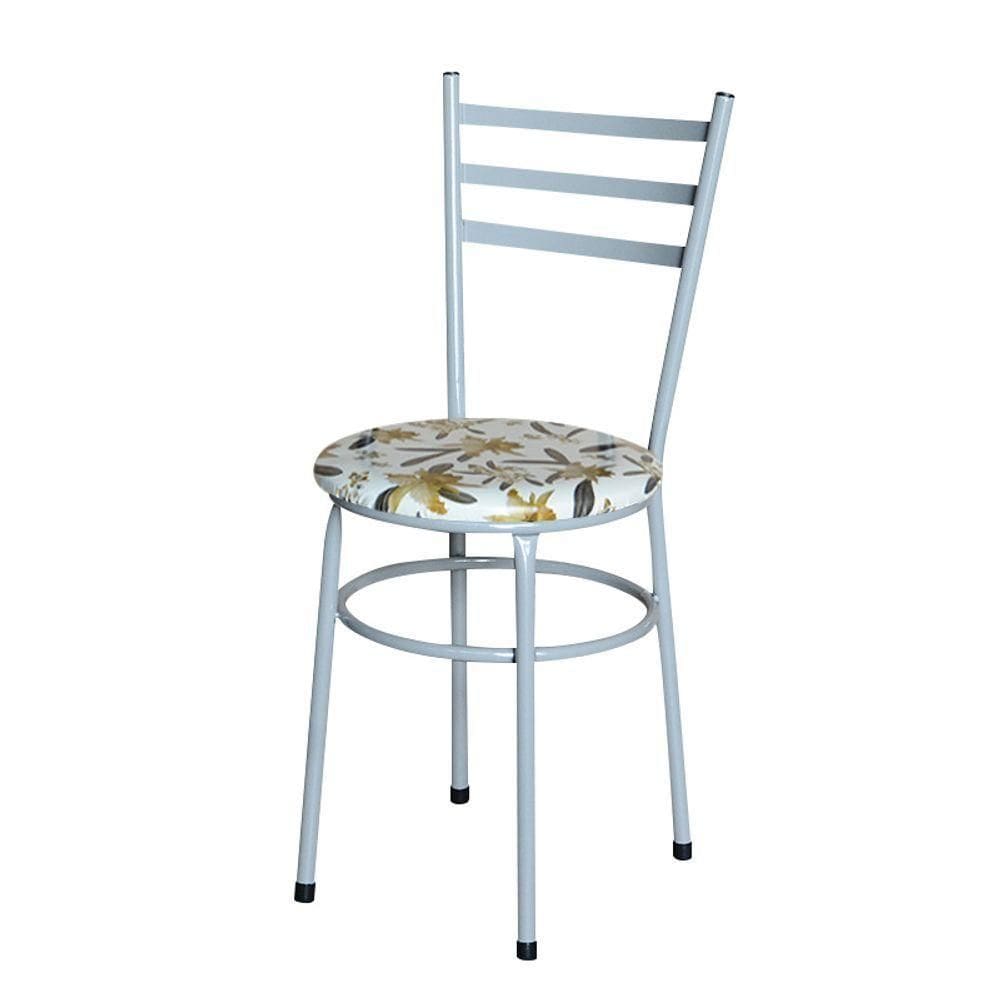 Cadeira Para Mesa Epoxi Cinza Assento Floral Cor:floral Orquídea