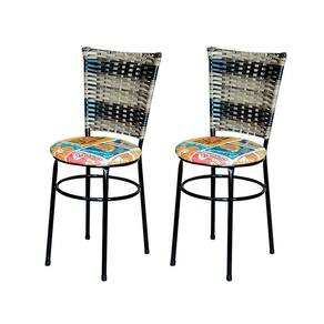 2 Cadeiras Para Cozinha Preta Hawai Cappuccino Premium Assento Floral Cor:happy Hour