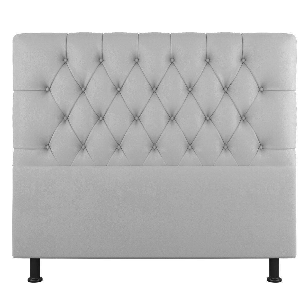 Cabeceira Cama Box Casal King Size Nice 195cm Suede Cinza Claro - Abmaza