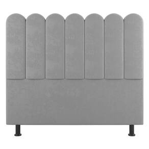 Cabeceira Cama Box Casal Lana 140cm Suede Cinza Claro - Abmaza