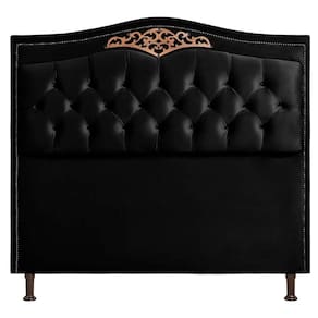Cabeceira Holanda 195cm King Size Estofada Veludo Star Confort Preto