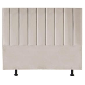 Cabeceira Estofada Cama Box King 195 Cm Mavie Suede Bege