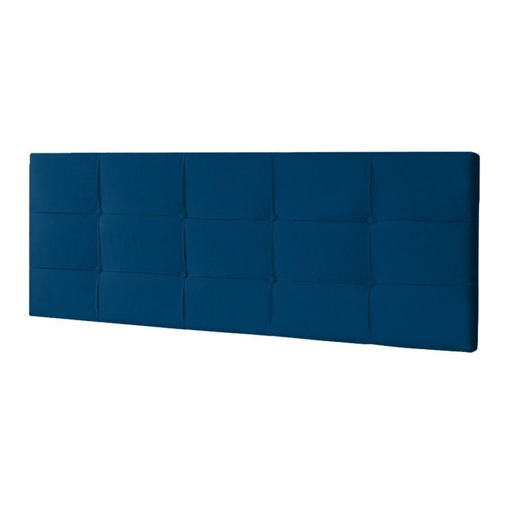 Cabeceira Painel Queen 1,60m Roma Suede Azul Marinho