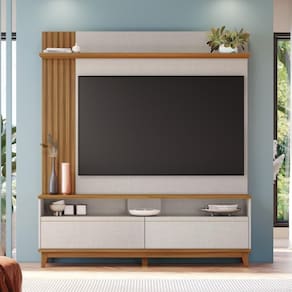 Estante Home Para Tv Até 65 Polegadas 162cm 2 Portas Flórida Notável Off-white/freijó