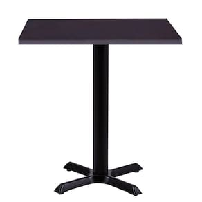 Mesa ômega Em Ferro Preto Pintura 74 Cm (altura) Com Tampo Em Mdp Quadrado 70 Cm Preto
