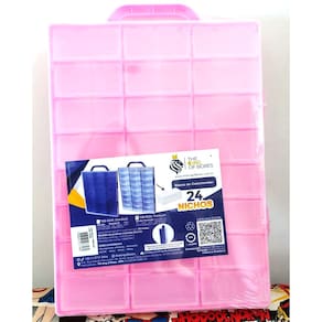 Maleta Para Miniaturas 1:64 24 Nichos Premium - Rosa - TKB-0030-8 - The King Of Boxes