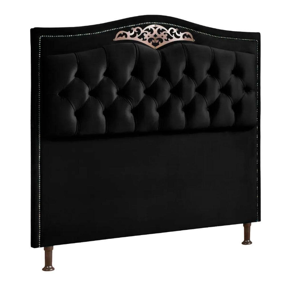 Cabeceira Holanda 1,60 Queen Veludo Shop Das Cabeceiras Preto