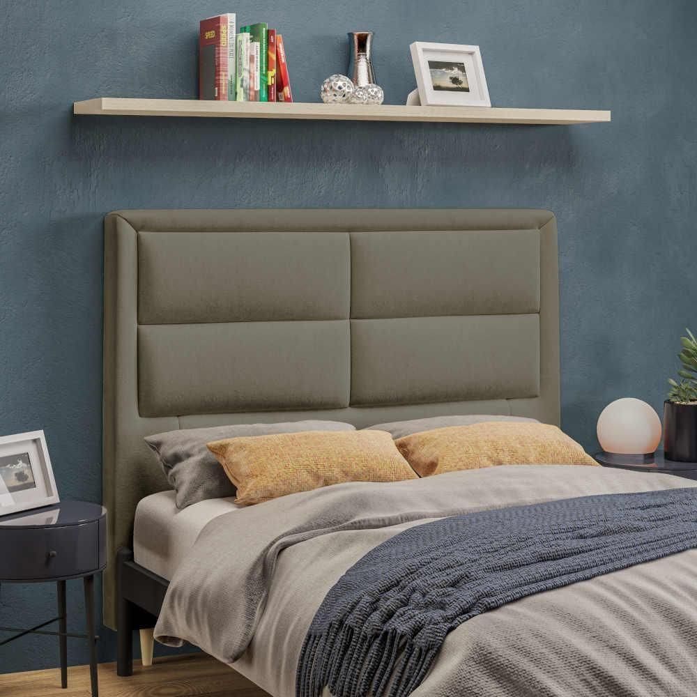 Cabeceira Casal Dobue Estoril 140cm Veloplus - Camurça