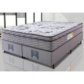 Cama Box Queen Colchão Ortopédico + Box 158x198x67 One Face Espuma D45 Cinza