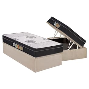 Cama Box Baú Solteiro: Colchão Ortopédico Polar D28 / EP Orthoface Class + Base CRC Suede Clean(88x188)