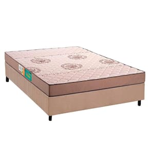 Cama Box Casal: Colchão Espuma Polar D33 Pérola + Base CRC Rústico Clean(138x188)