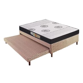 Cama Box c/Auxiliar Casal: Colchão Ortopédico Polar D28EP Orthoface + Base CRC Rústico Bege(138x188)