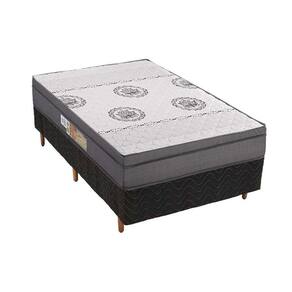 Cama Box Solteiro: Colchão Espuma Polar D28/EP Anatômico Orthopremium + Base CRC Rústico Black(88x188)