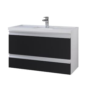 Gabinete De Banheiro Com Cuba Treviso 80cm Branco/preto - Mgm