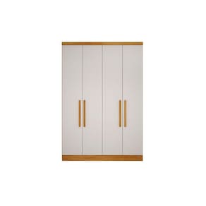 Módulo de Quarto Casal Guarda Roupa Rizon c/ 4 Portas e 3 Gavetas Freijo Cumaru c/ Fendi - Novo Horizonte