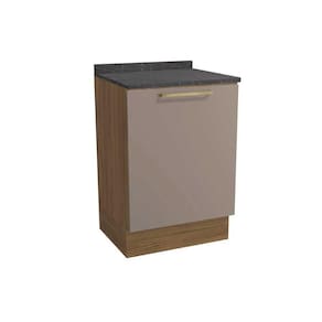 Balcão de Cozinha Modulado Botanic M629 1 Porta c/Tampo 60cm Nogueira/Fendi/Cinzel - Kappesberg