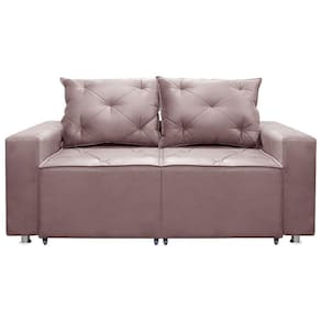 Sofá 2 Lugares Retrátil E Reclinável Bariloche 1.60cm C/ Molas - Veludo Rose